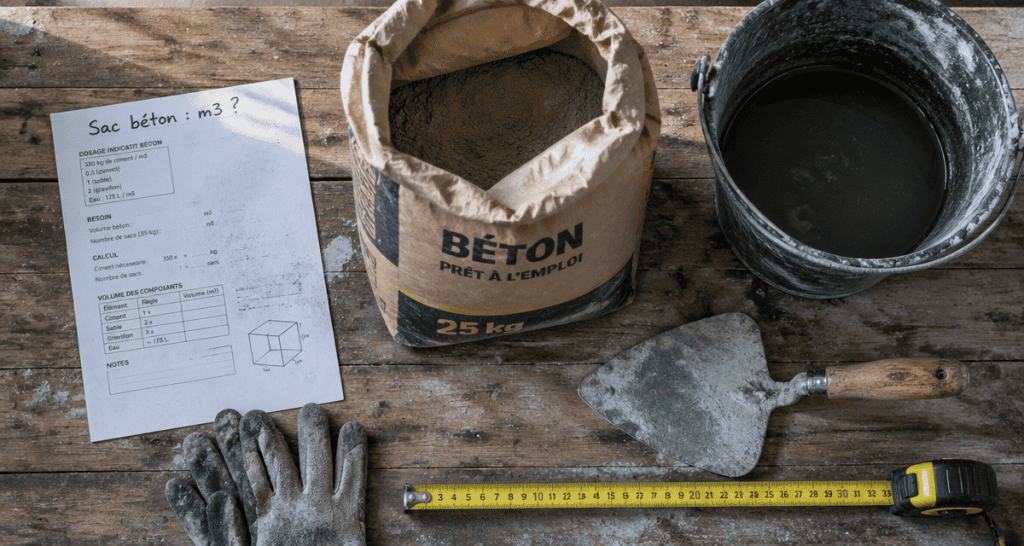sac béton prêt à l'emploi donne combien en m3 chantier