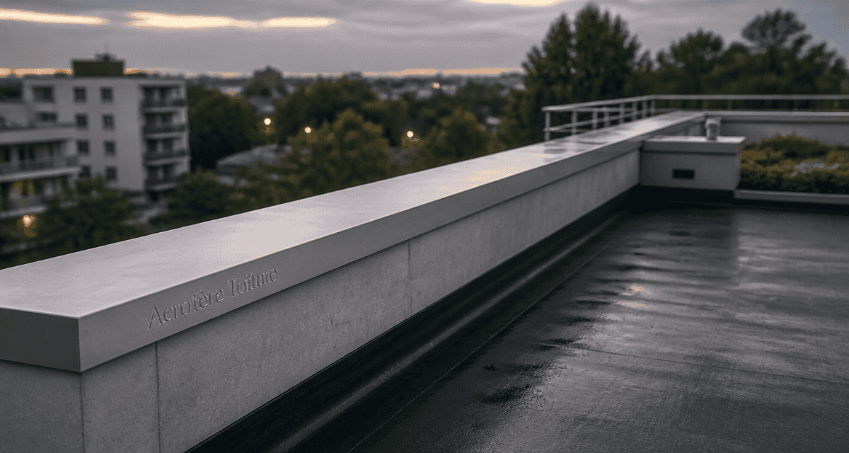 Acrotère toiture terrasse béton avec couvertine aluminium et membrane