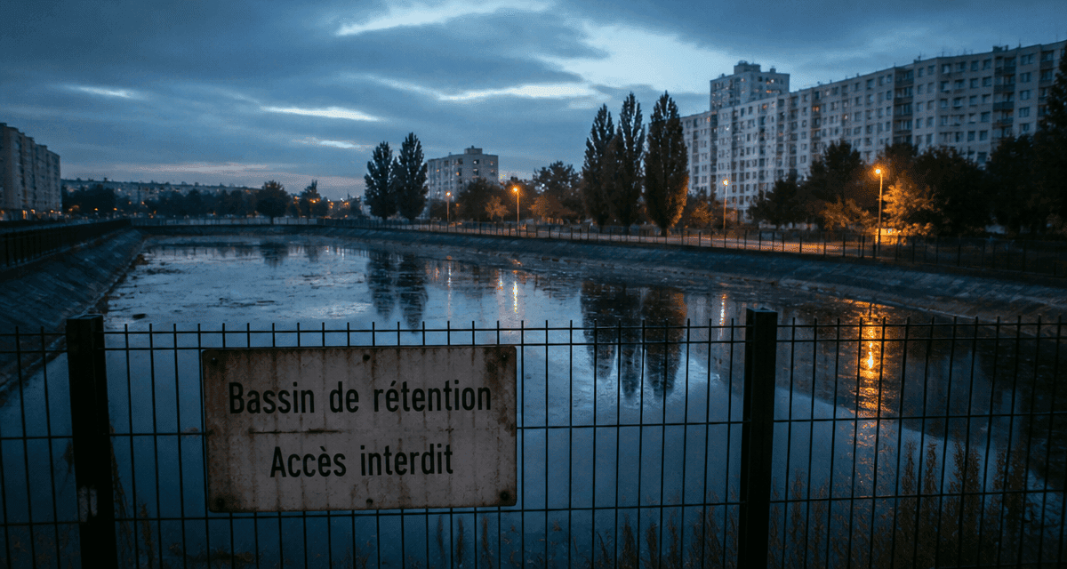 bassin de rétention inconvénients vue urbaine