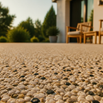 béton desactivé terrasse gros plan surface granuleuse
