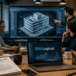 bim logiciel équipe autour maquette bâtiment
