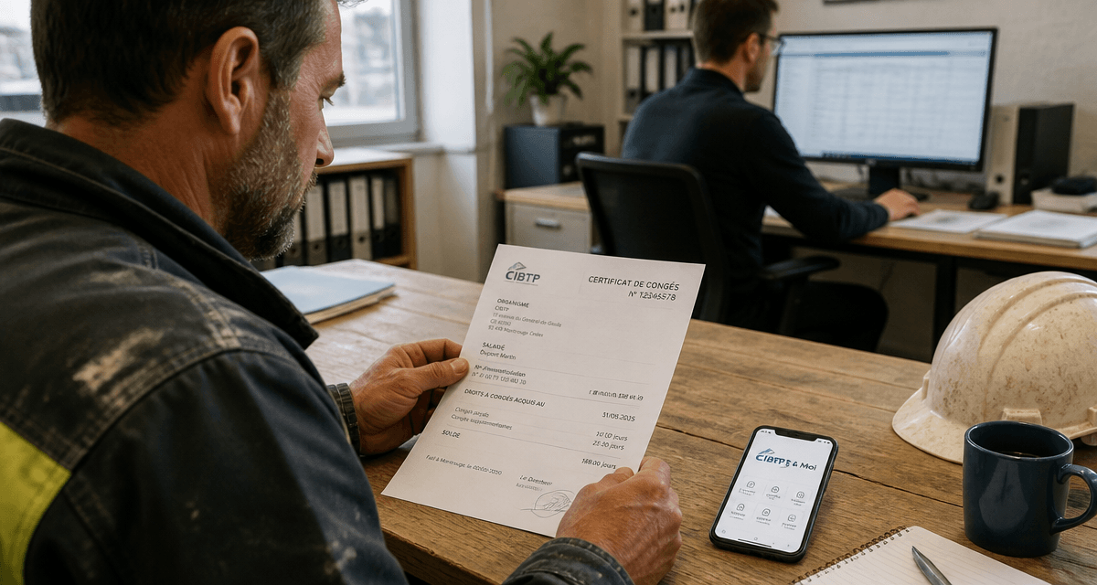 ci btp idf certificat de conges sur bureau