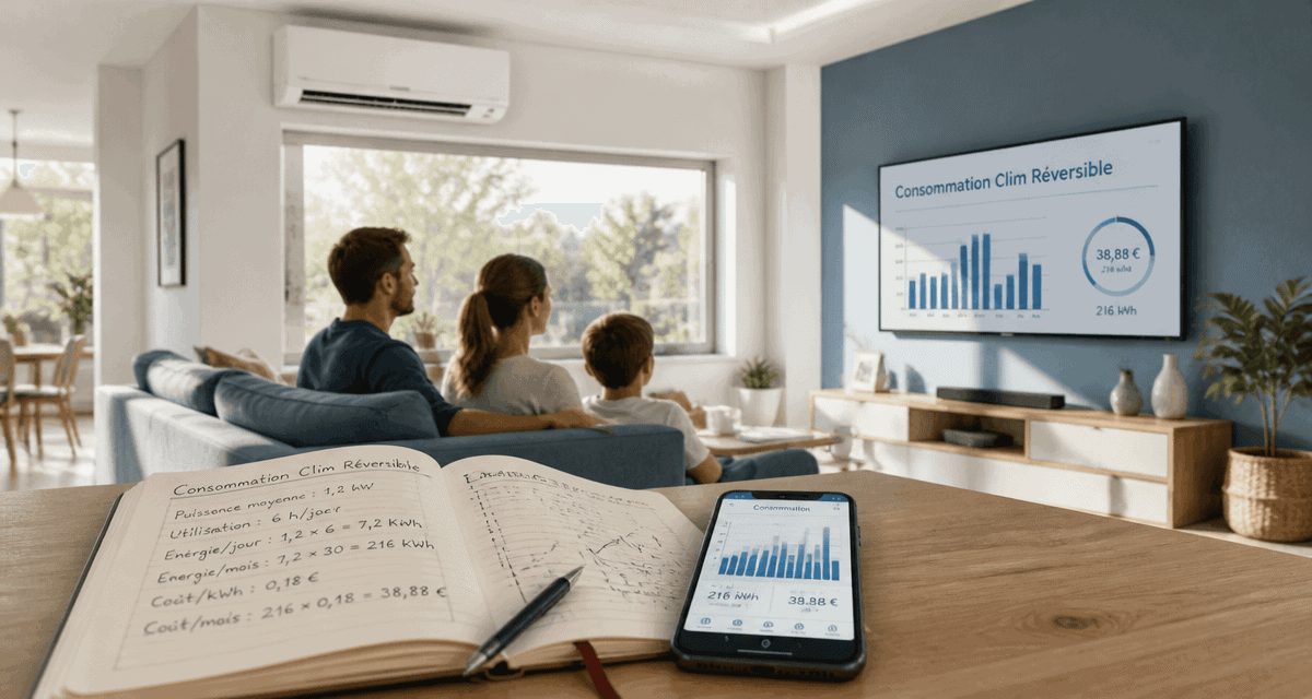 consommation electrique climatiseur reversible en situation réelle