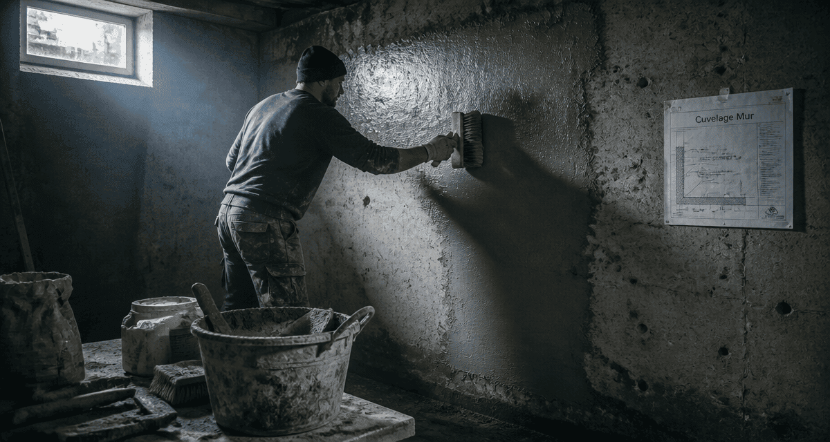 cuvelage mur application enduit cave