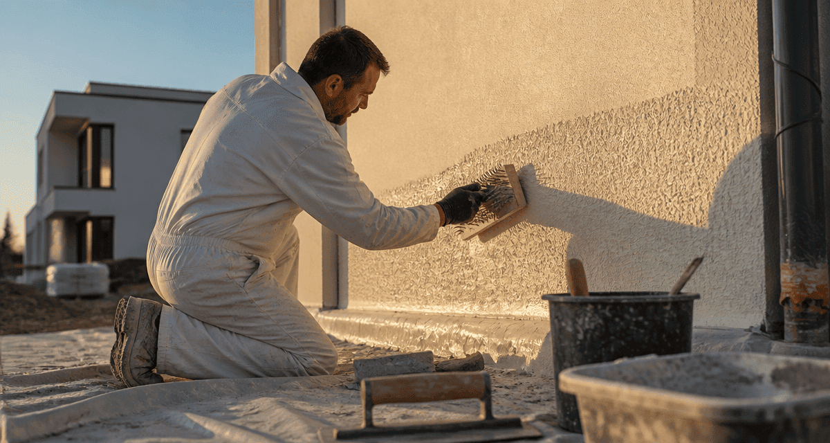 enduit gratte sur facade maison