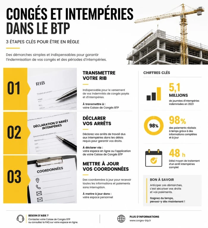 Infographie des démarches administratives CIBTP Grand Est pour les professionnels du bâtiment
