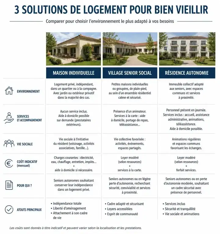 Comparatif des types de logement social maison plain pied senior à louer