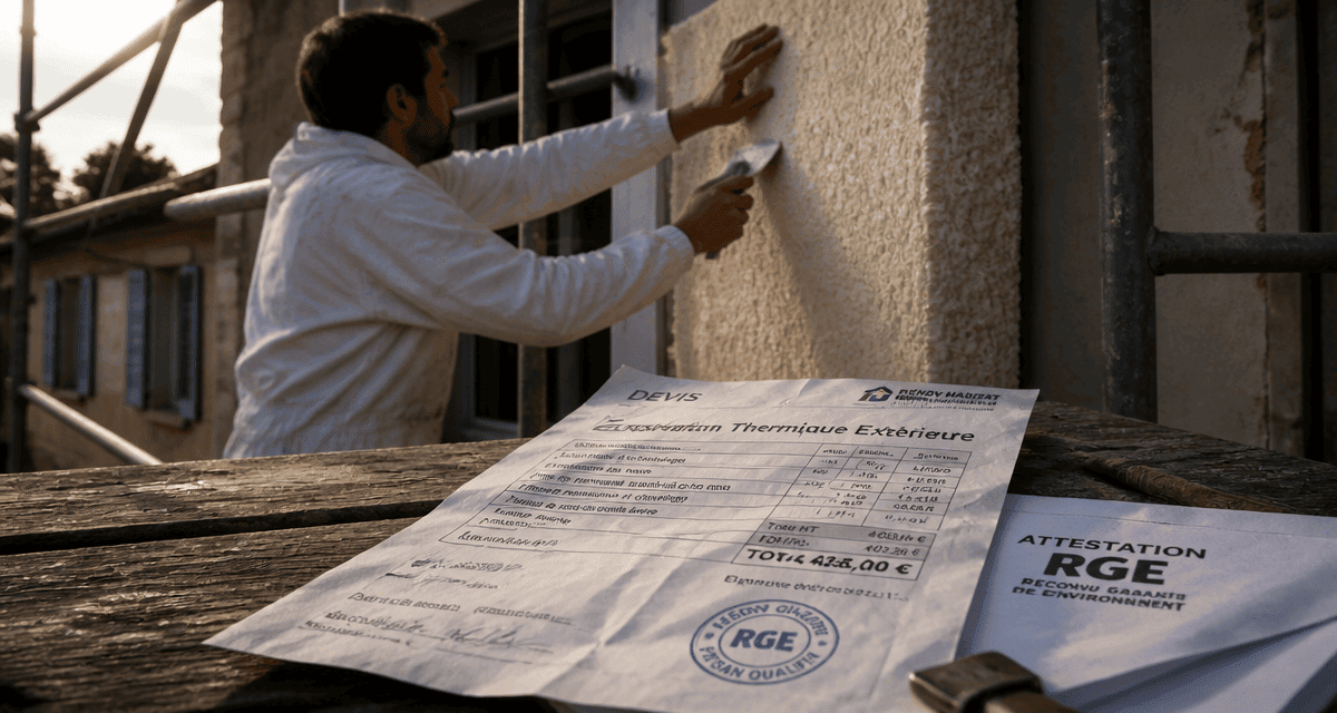 Artisan entreprise ITE pose isolant extérieur maison