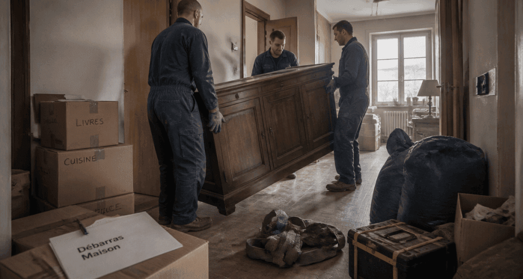 entreprise qui vide les maisons en action debarras