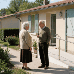 logement social maison plain pied senior à louer devant maison