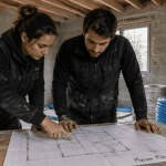 maison mikit avis couple regarde plan chantier