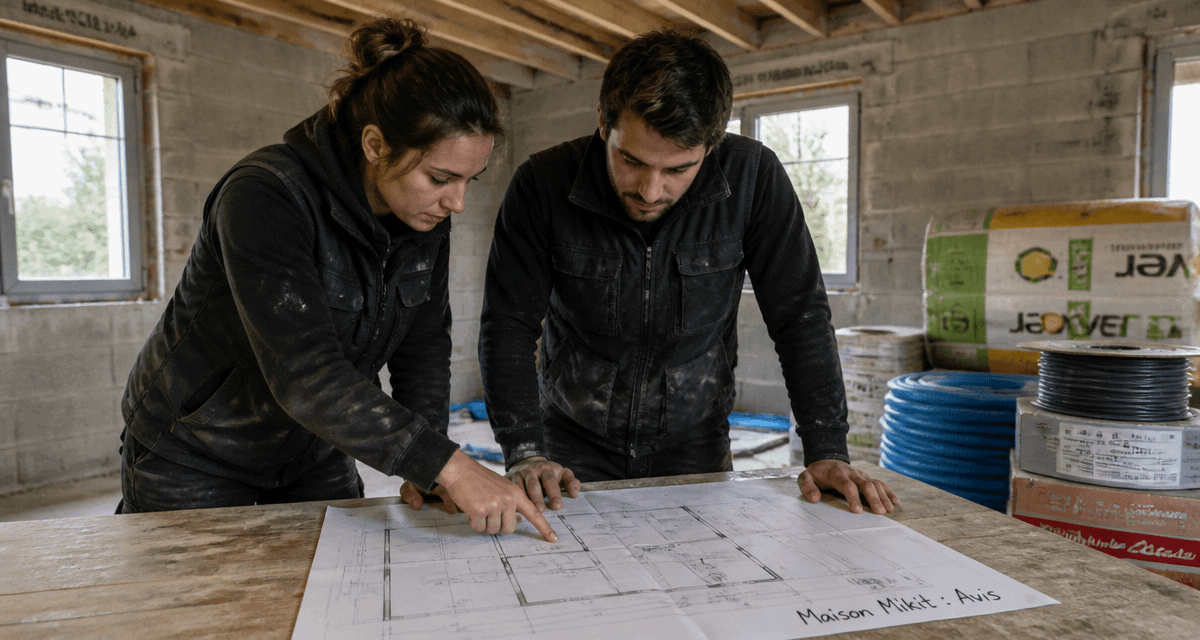 maison mikit avis couple regarde plan chantier