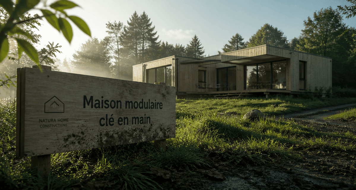 maison modulaire prix clé en main sur terrain verdoyant