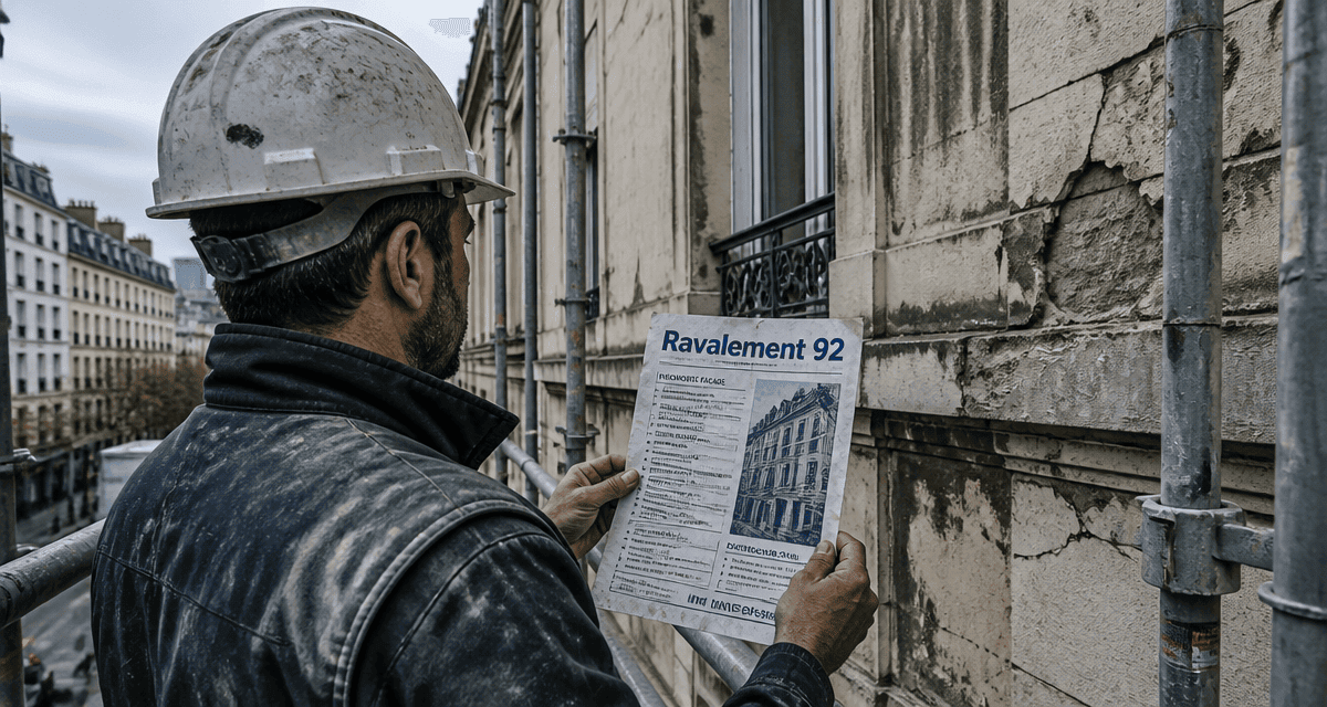 Ravalement 92 artisan inspecte façade 92