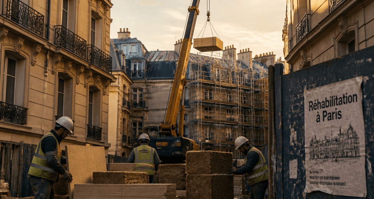 Réhabilitation de bâtiments anciens Paris ouvriers matériaux biosourcés