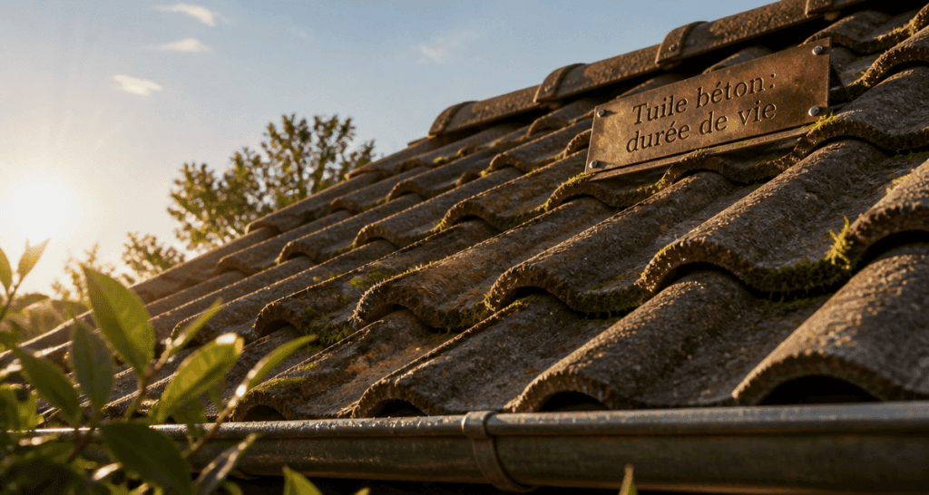 Toit tuile béton durée de vie au lever du soleil