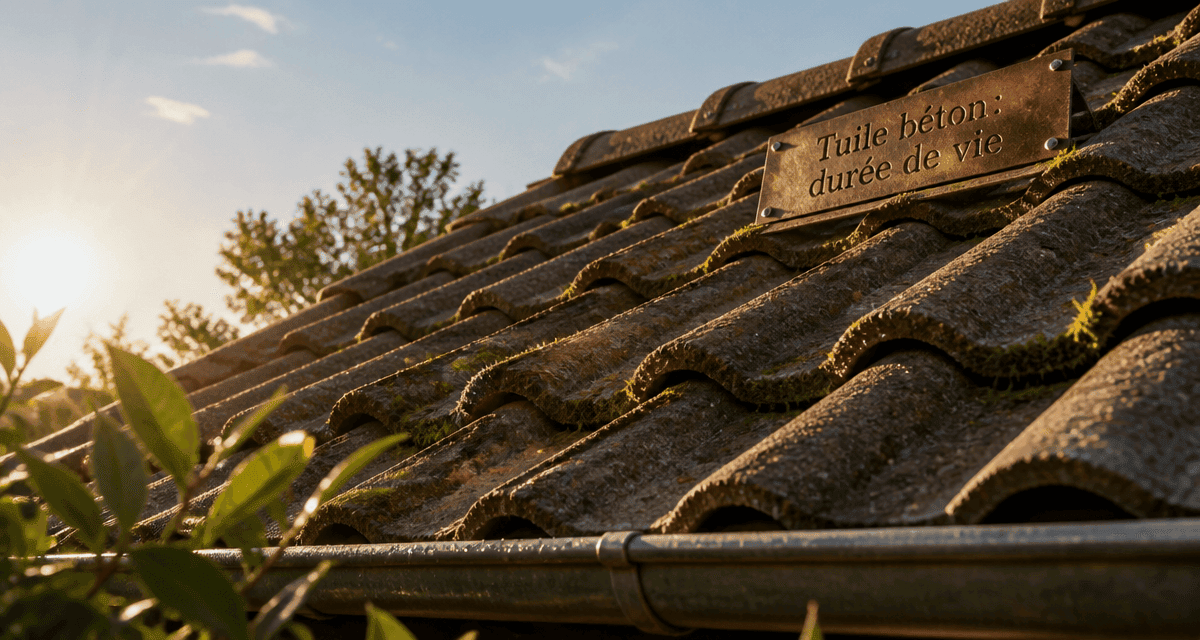 Toit tuile béton durée de vie au lever du soleil