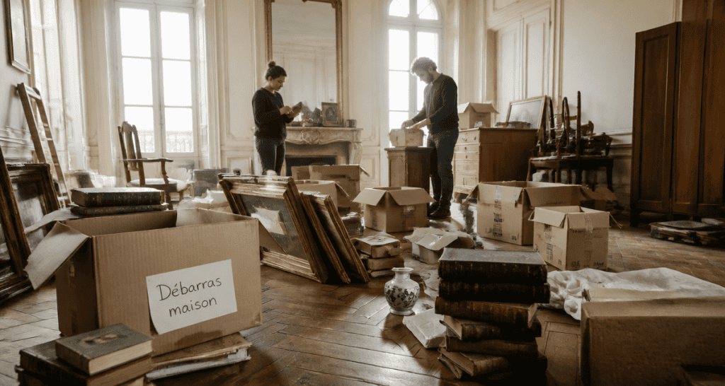 Vidage maison, tri objets et meubles anciens