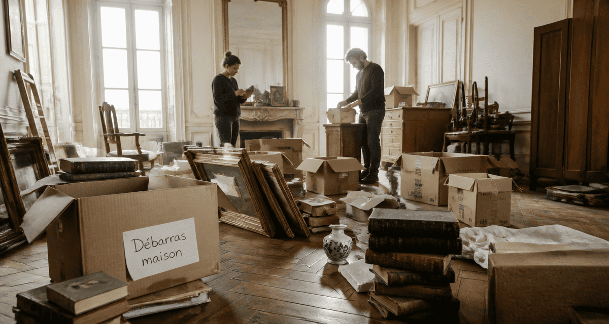 Vidage maison, tri objets et meubles anciens