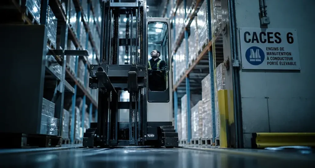 CACES 6 : chariot à poste de conduite élevable en entrepôt