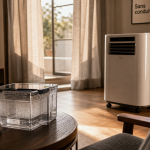 Climatiseur sans conduit avis, unité au sol en salon moderne