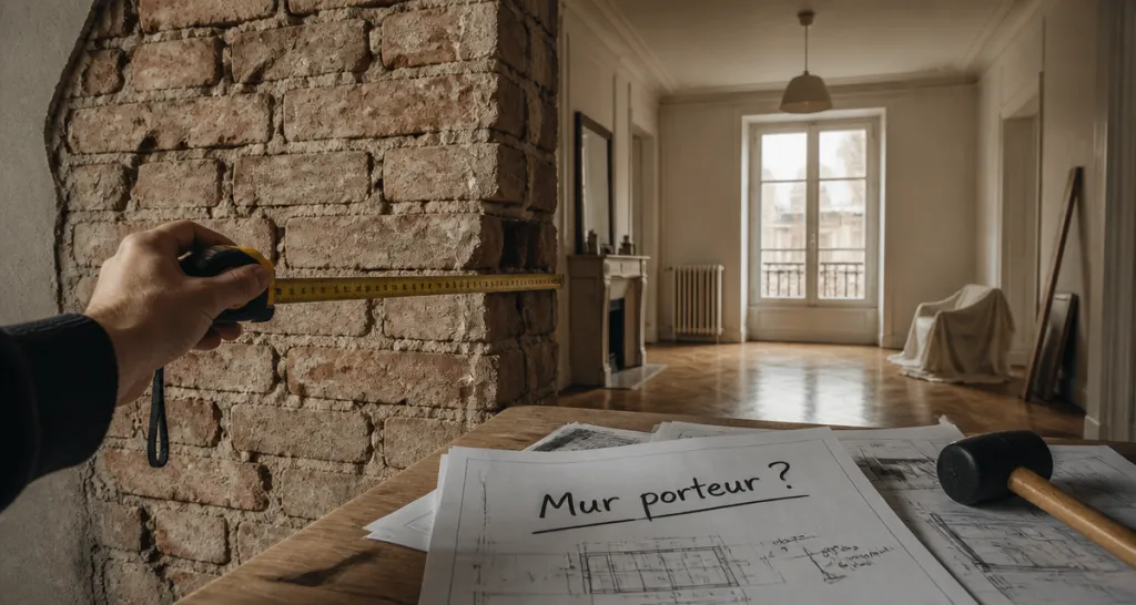 comment reconnaitre un mur porteur avec mètre ruban et plans