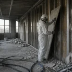Curage batiment ouvrier retire cloison chantier