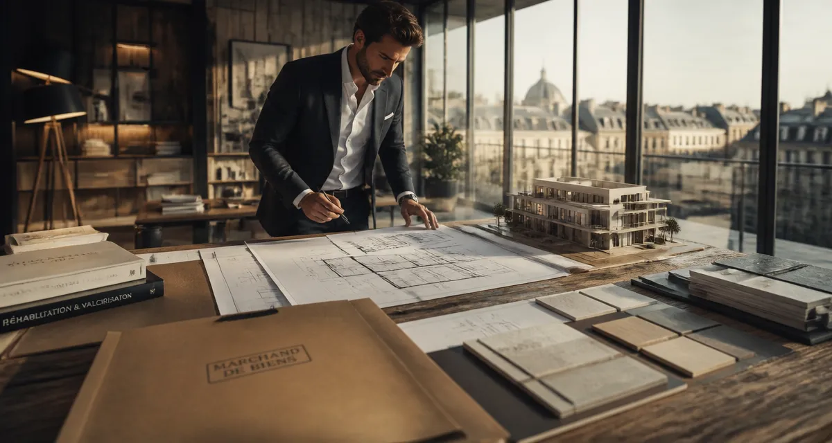 devenir marchand de bien homme bureau plans