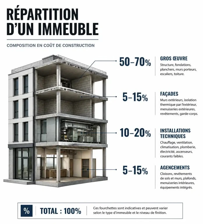 Tableau de décomposition d'un immeuble par composant pour l'amortissement comptable