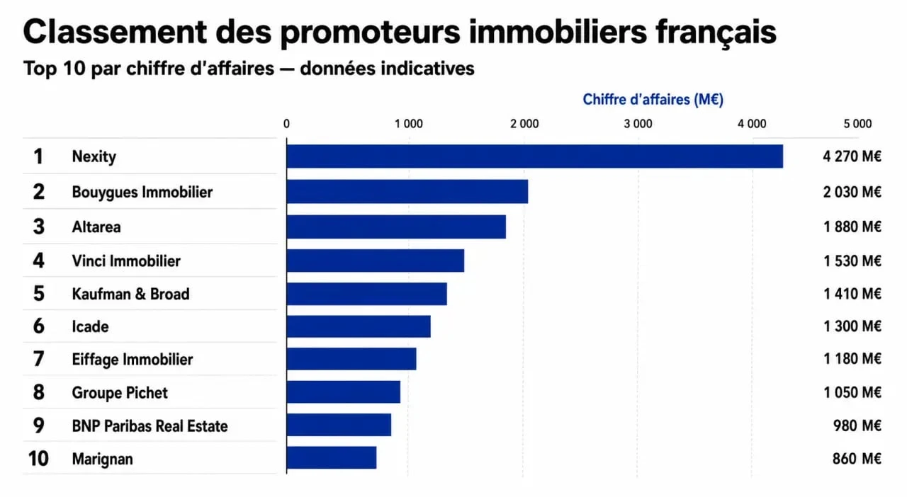 Classement des promoteurs immobiliers en France par chiffre d'affaires