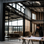 hangar aménagé en maison en cours de travaux