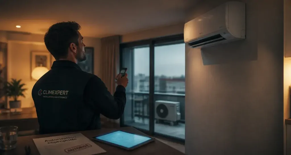 Installation climatisation appartement : technicien avec autorisation du syndic