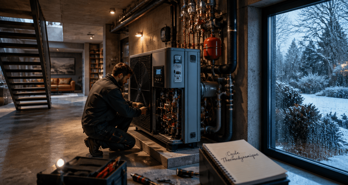pompe a chaleur comment ça marche technicien sous-sol