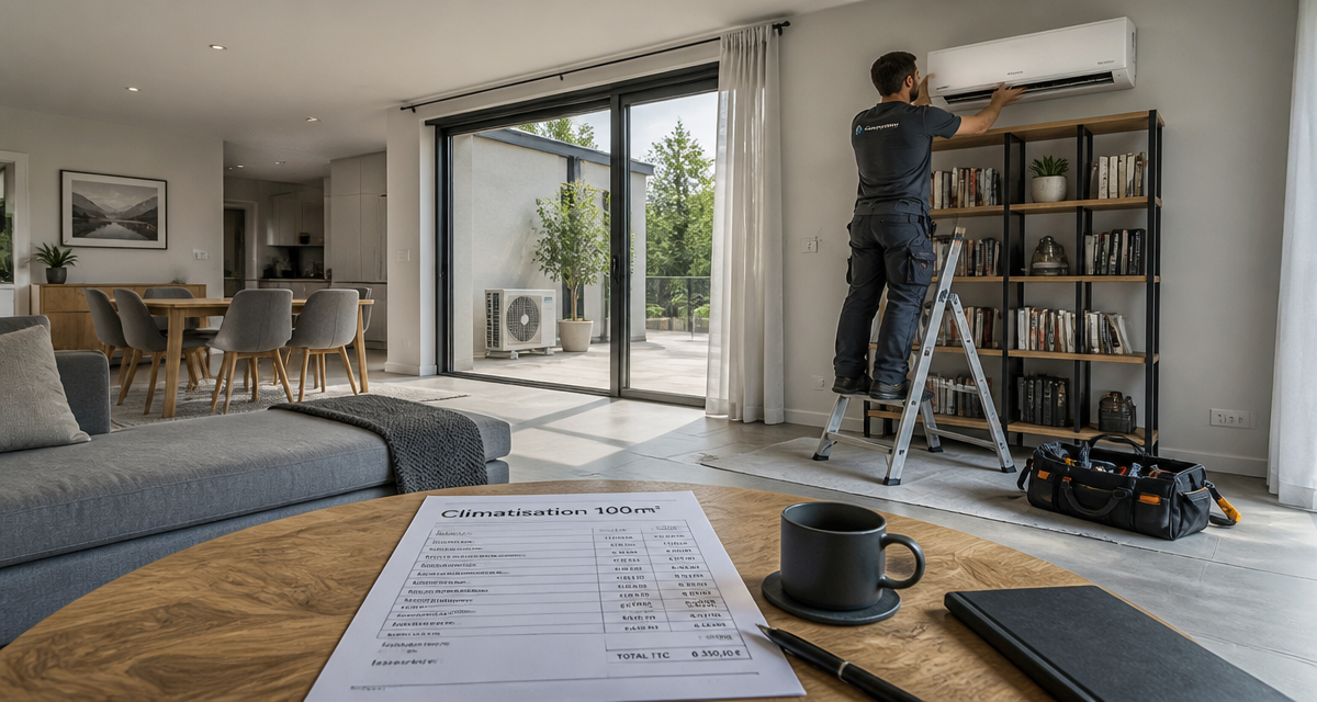 prix climatisation maison 100m2 installateur salon