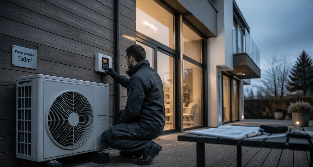 prix pompe à chaleur maison 150m2 unité extérieure technicien