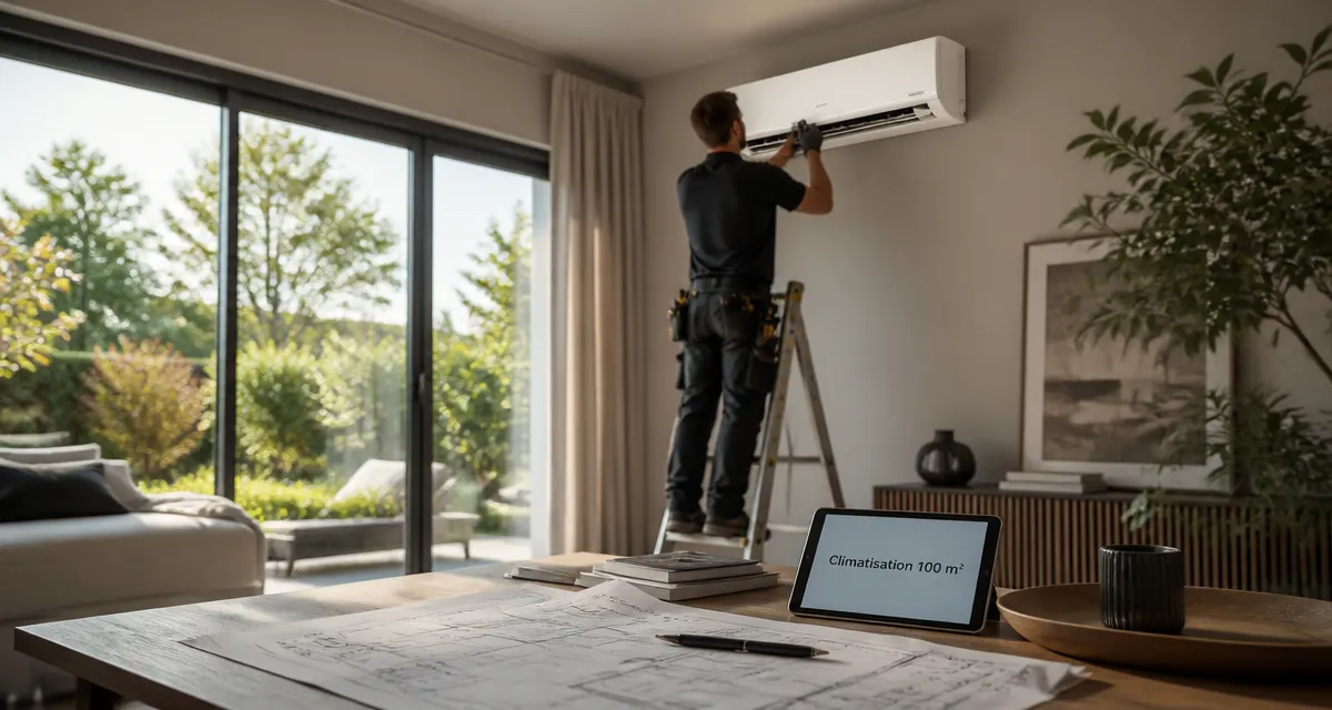 quelle puissance de clim pour 100m2 salon moderne
