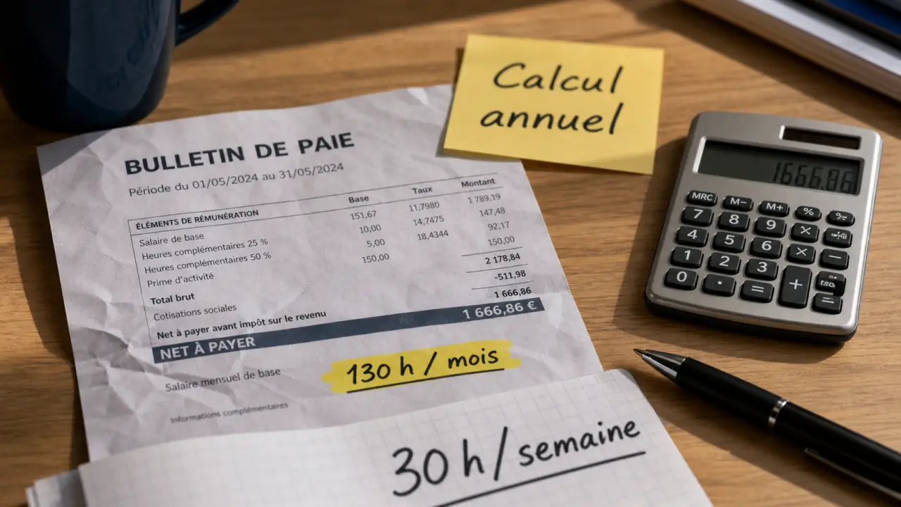 130h par mois combien par semaine : fiche de paie 30 h/semaine