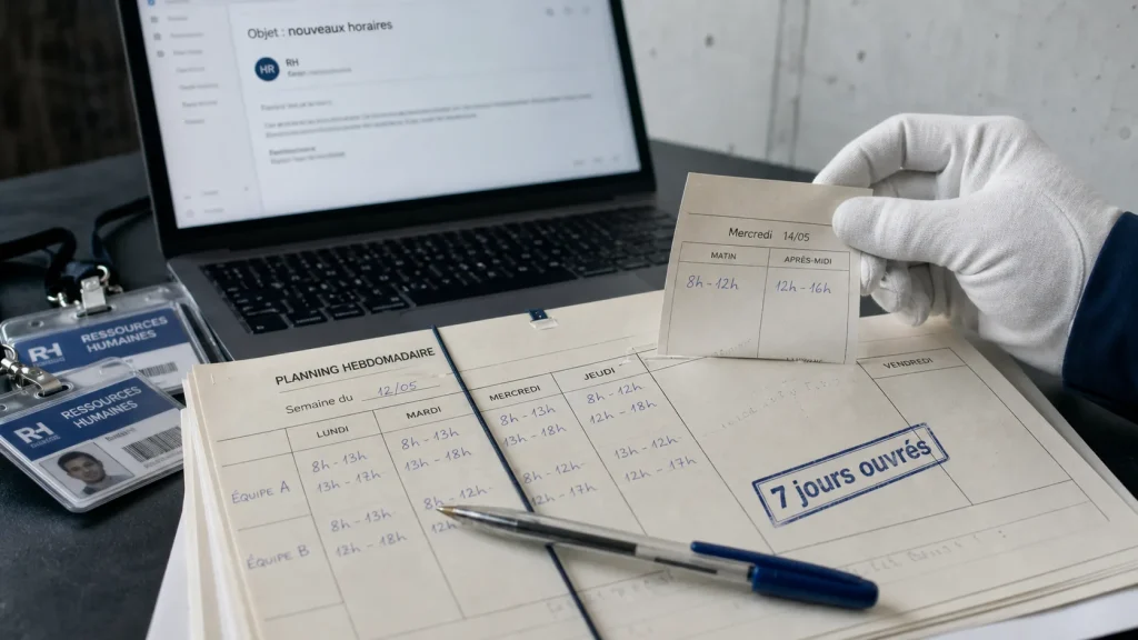 Changement de planning au travail : 7 jours ouvrés, refus légitimes et règles du temps partiel