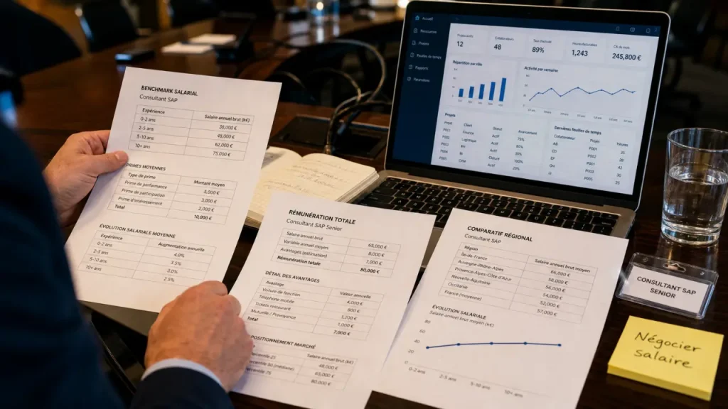 Salaire consultant SAP : junior, confirmé, senior, modules et statut, ce qui fait vraiment la différence