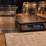Conversion litre en kilogrammes : 1 litre équivaut à 1 kilogramme pour l’eau.