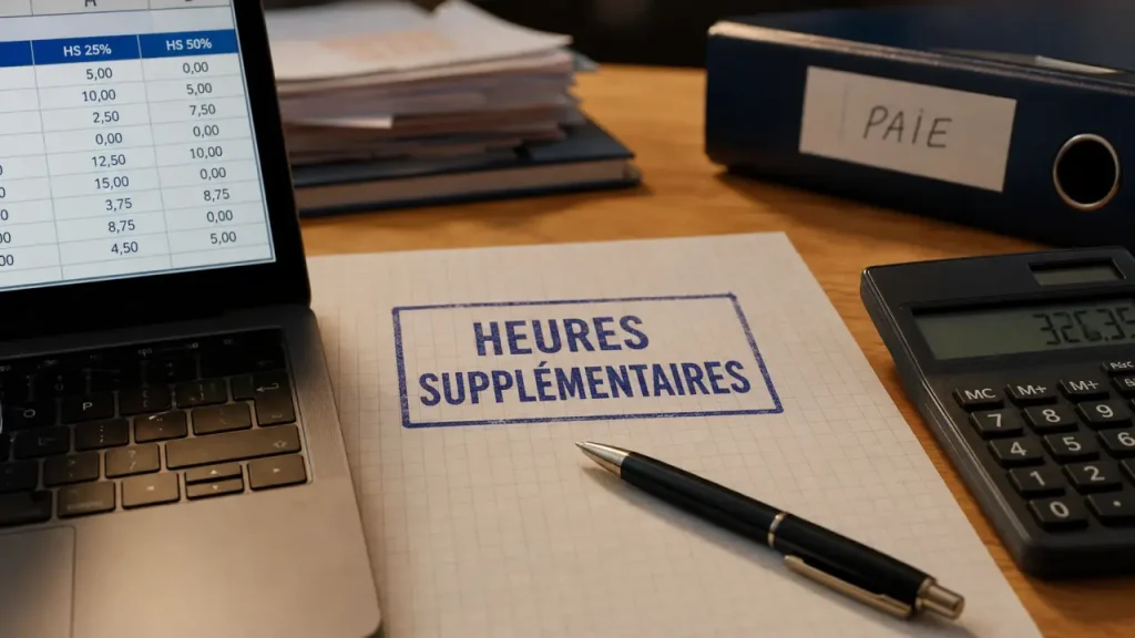 Tableau heures supplémentaires : majorations, plafonds et erreurs qui faussent la paie