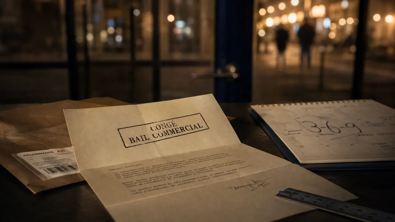 conge bail commercial : délais 6 mois et sortie triennale