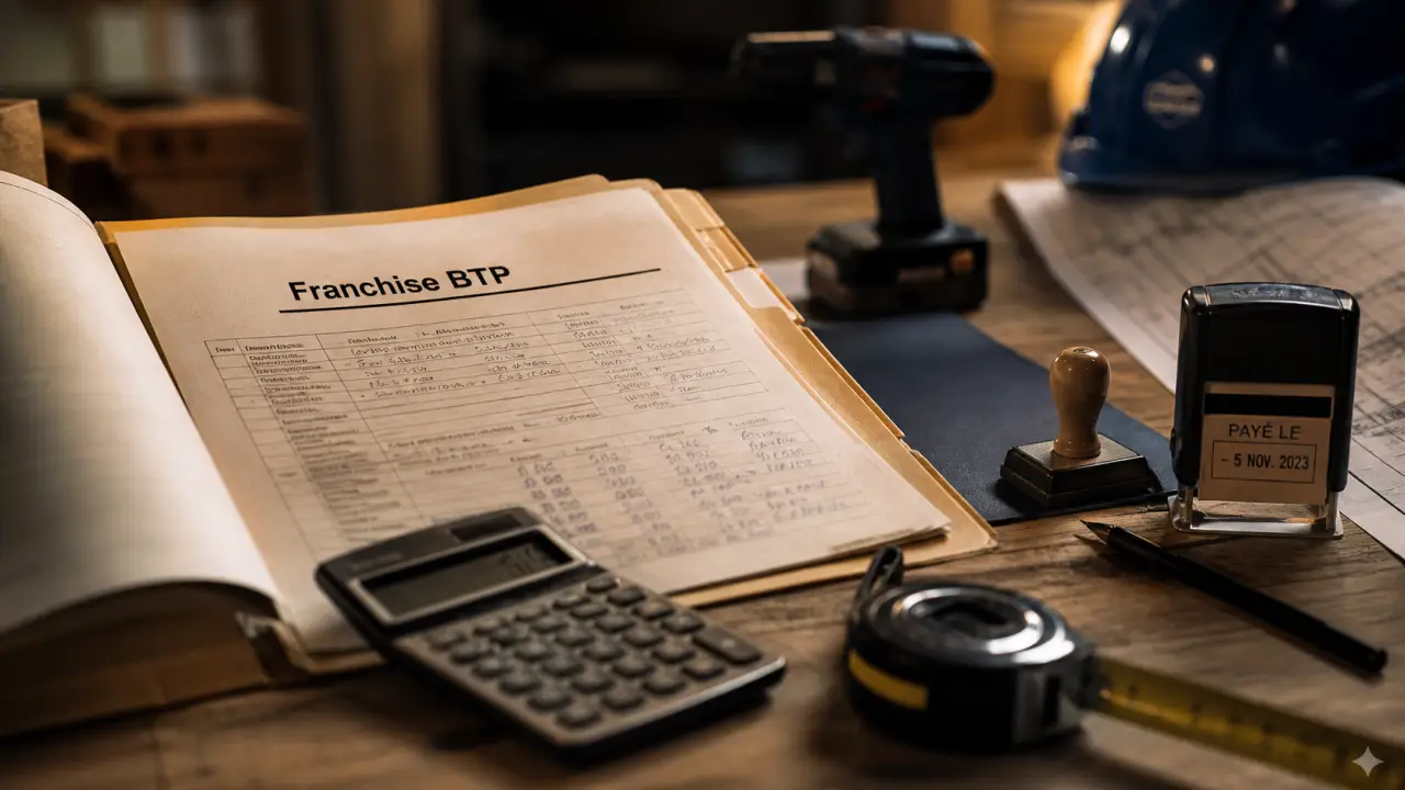 Franchise BTP : dossier rénovation, diagnostic et toiture sur bureau