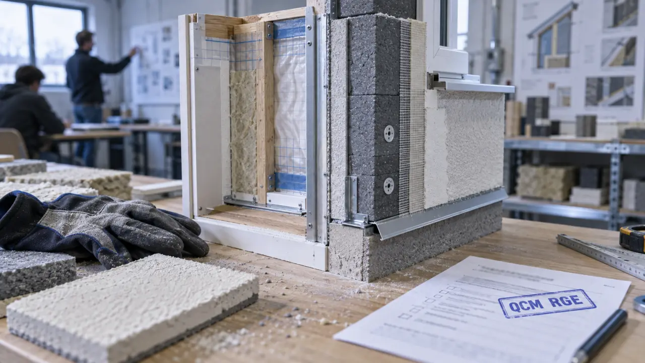 Centre de formation isolation thermique : maquette et QCM RGE en salle de formation