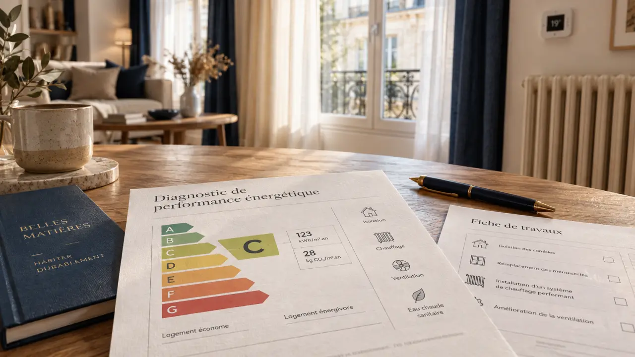 DPE classe C bien ou pas : étiquette C visible dans un intérieur lumineux