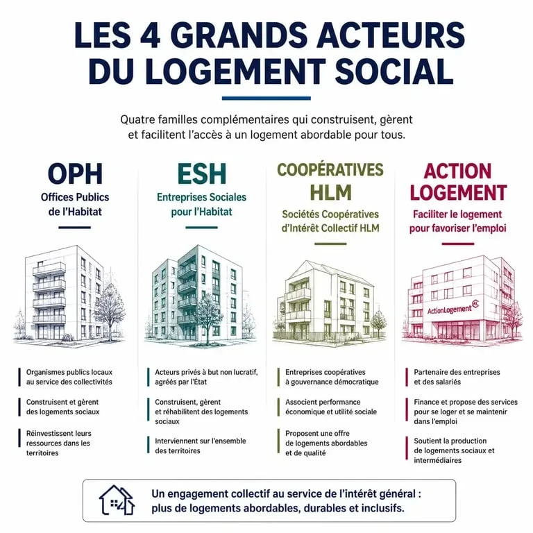 Infographie des acteurs du logement social pour une recherche d'offre emploi ush