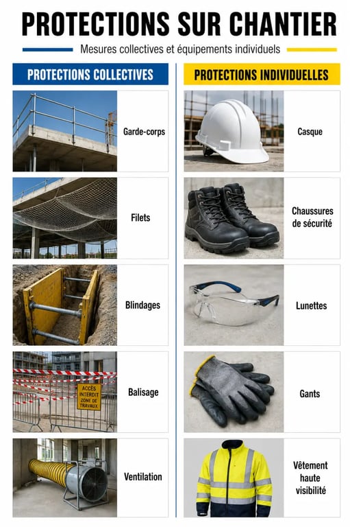 Gérer les risques et responsabilités sur les chantiers de construction : comparatif EPC et EPI sur chantier