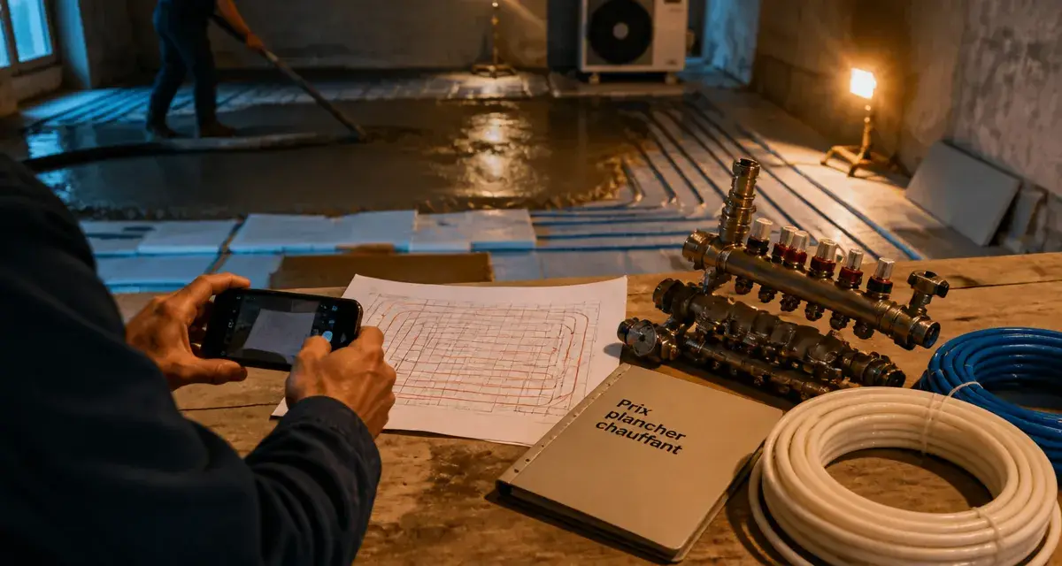 Prix d’un plancher chauffant au m² sur chantier