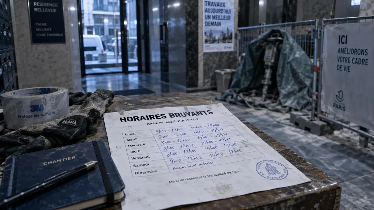Réglementation horaire travaux chantier privé : horaires affichés