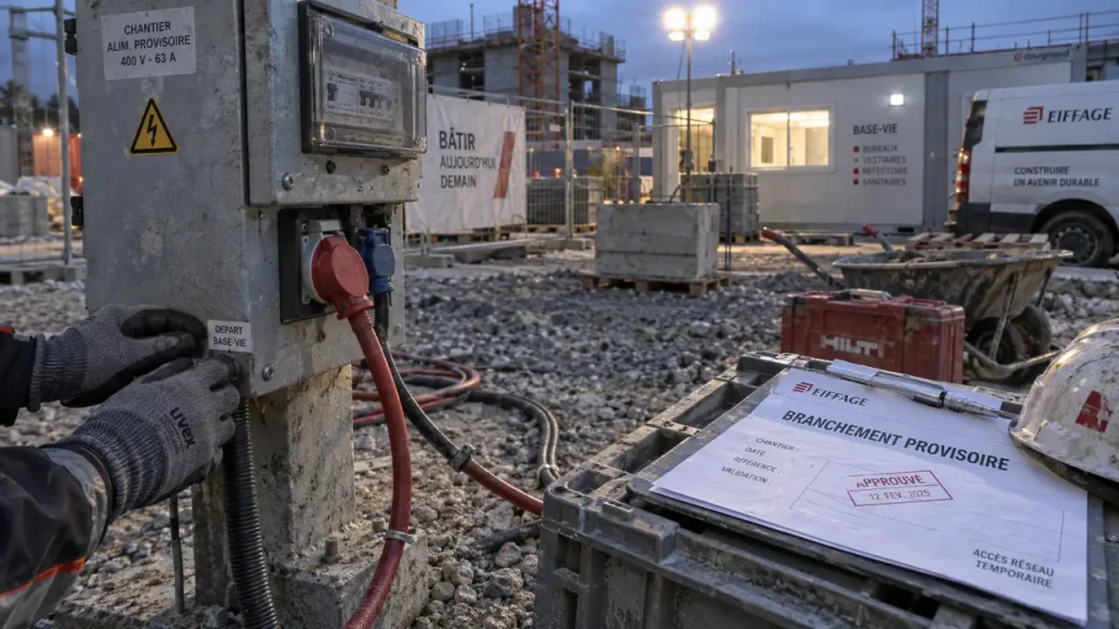 Compteur EDF de chantier : démarches, puissance et coûts du branchement provisoire